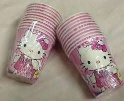 Hello kitty kids party paper glasses / cups (10)