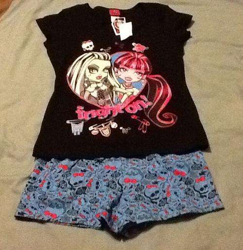 Monster high girls sleepwear / pajamas size 11-12 yr - edgars