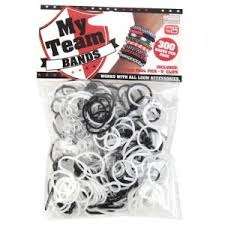 Rainbow loom bands - make your own bracelets  - my team bands - black and white - 300 bands