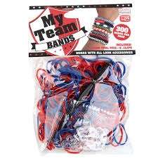 Rainbow loom bands - make your own bracelets  - my team bands - red ,blue - 300 bands