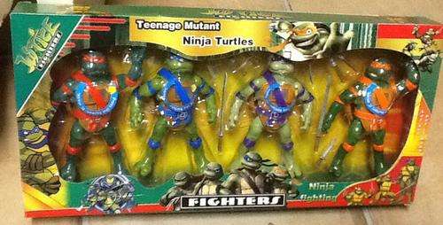 Ninja turtles plastic figurines set of 4 - 16cm - makes sounds - great cake toppers