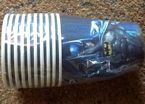 Batman kids party paper glasses / cups (10)