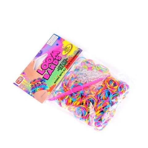 Rainbow loom bands - make your own bracelets  - mixed two tone - 300 in pack