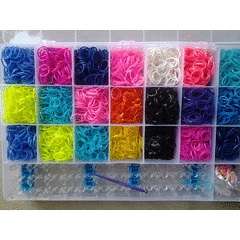 Rainbow loom bands kit set - make own bracelets box with loom and bands and charms 4200pcs