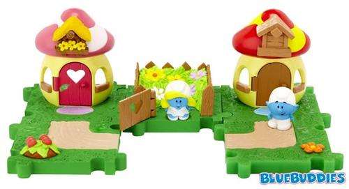 The smurfs - micro village - smurfette & smurf neighbor pack - 7 pieces included - was R90