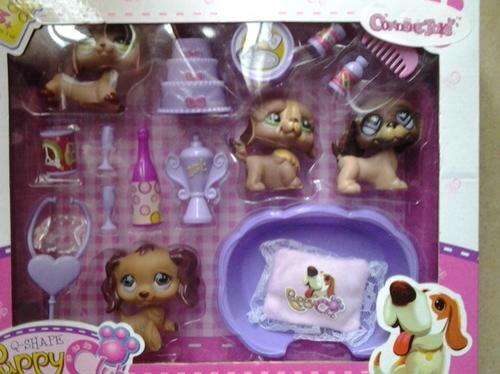 Little petshop look alike puppy club set 5cm -perfect for cake toppers