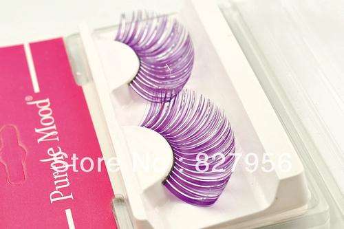 Purple fancy fake eyelashes