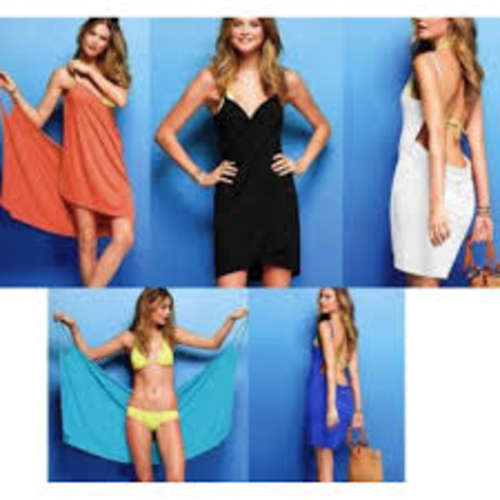 sand beach suspender skirt - wrap dress - blue