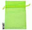 Organza bag - lime green color - 17x23cm