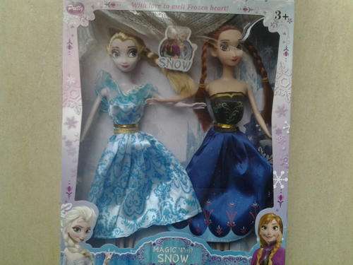 Princess anna and elsa frozen plastic doll set 28cm