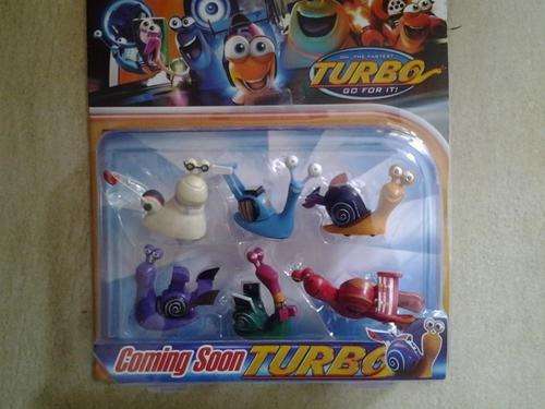 Turbo snail and friends set of plastic figurines - 6cm - great for cake topper