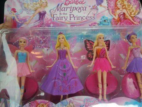 barbie mariposa 14cm plastic figurine set - great for cake topper was R180