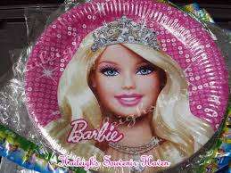 barbie pink - kids party BIG PAPER PLATES (10)