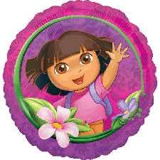 KIDS party Dora 43cm foil balloon - needs helium