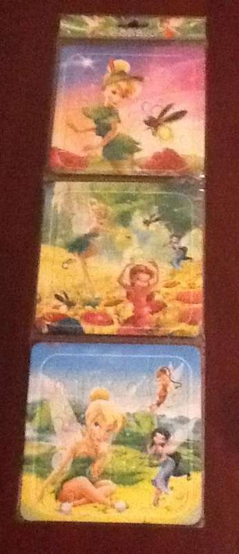 Tinkerbell 16 PIECE MINI PUZZLE - 3 puzzles in pack - great for party favor