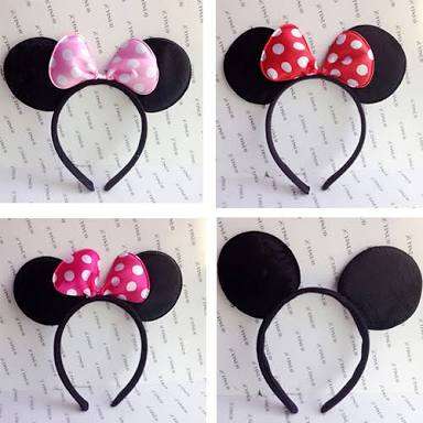 minnie mouse ears - great party favor - ellisband, light pink bow