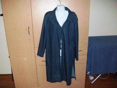 Ladies blue denim long jacket size xl