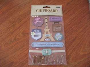 CHIPBOARD EMBELLISHMENTS - paris , travel