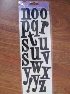 FABRIC GLITTER ALPHABET STICKERS - N TO Z