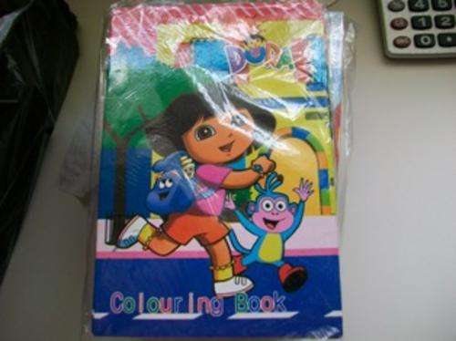 dora COLORING BOOK WITH STICKER PAGE IN MIDDLE