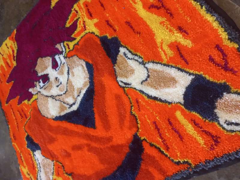 GOKU SUPER SAIYAN GOD TUFTED RUG