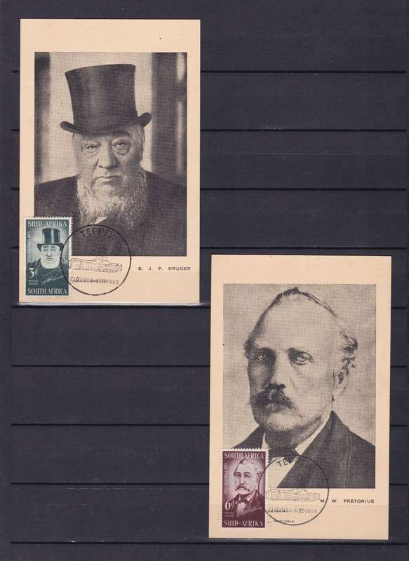 SOUTH AFRICA 1955 Maxicard Set (2) - The 100th Anniversary of Pretoria