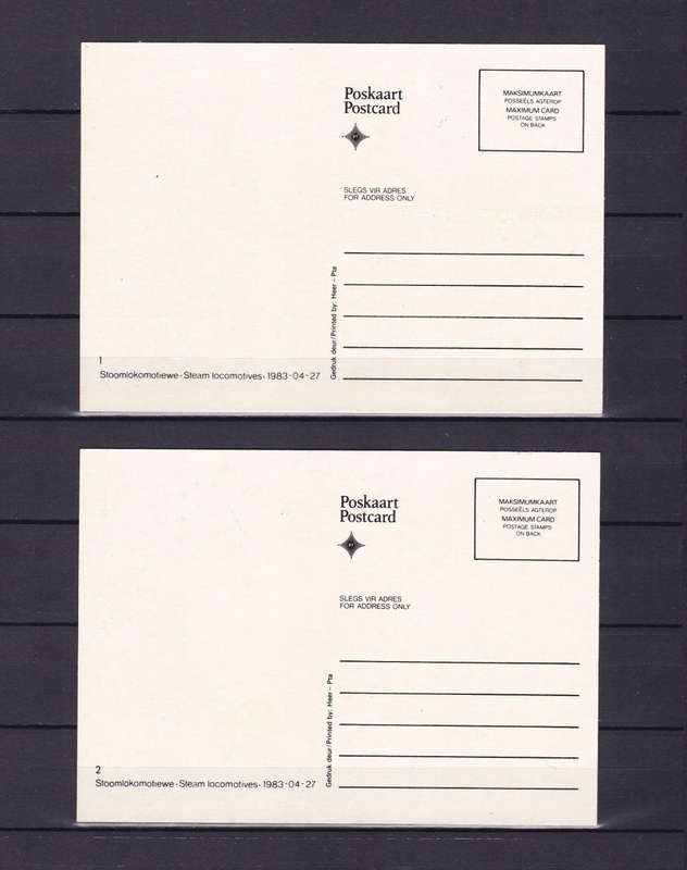 SOUTH AFRICA 1983 Maxicard FDC Set (No. 1-4) - Steam Locomotive Trains