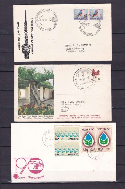 SOUTH AFRICA 1952-70 FDC and Commemorative Envelopes collection (8)