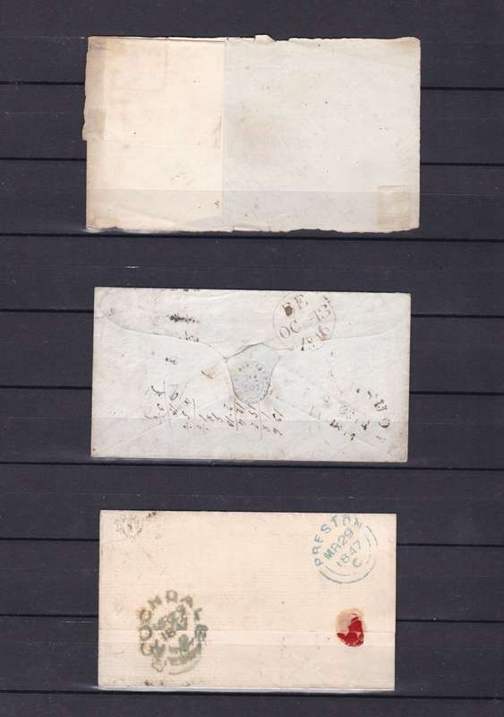 GREAT BRITAIN VICTORIA 1846-47 One Penny Red 3x small size posted envelopes