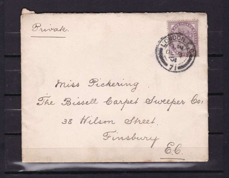 GREAT BRITAIN Q. VICTORIA 1881 1d (Deep Purple) on 1901 envelope