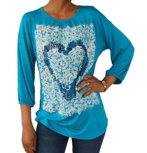 Ladies heart print top - size 34