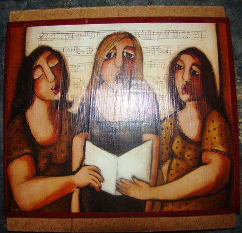 NEW!!! Fat ladies decoupage on wood (set of 3)