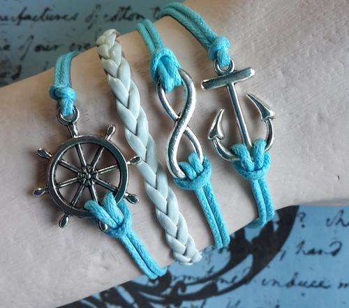 Infinity Bracelet - Anchor, Ship Wheel (Helm) & Infinity