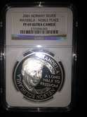 NELSON MANDELA NGC GRADED PF69 ULTRA CAMEO 2001 NORWAY SILVER