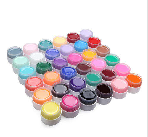 36x Pots Pure Colors Decor UV Gel Nail Art Tips Shiny Cover Extension Manicure DIY
