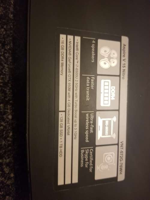 LATE!! LATE ENTRY - ACER ASPIRE V 15 NITRO || i7 6TH Gen || 16GB Ram || 128 SSD + 1TB HD || Beast