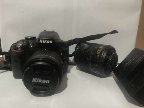 NIKON || D3300 || DSLR CAMERA || 24.2MP || BLACK || 18-55MM AND 55-200MM LENSES || BAG INCLUDED