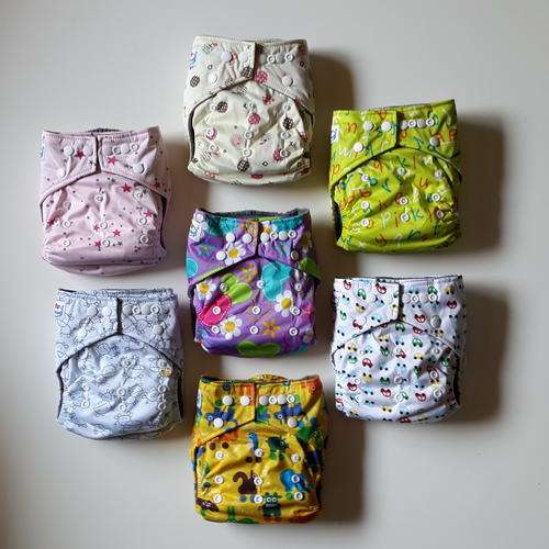 6 Babyland Charcoal Bamboo Nappy Covers