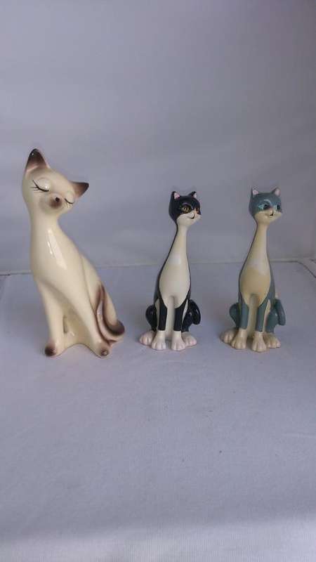 THREE AWESOME CAT FIGURE ORNAMENTS