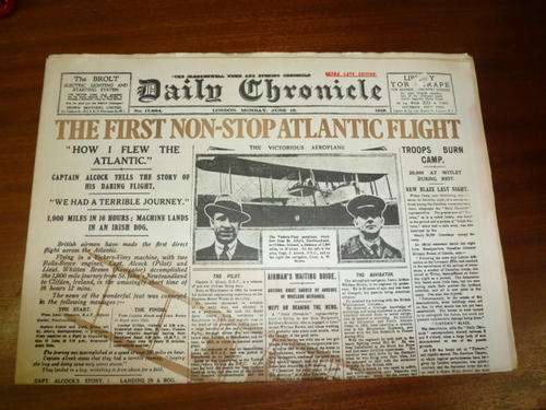 RARE DAILY CHRONICLE NEWS PAPER 1919