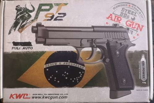 1 Only CO2 GAS BLOWBACK M92 FULL AUTO /SEMI AUTO METAL HEAVY FULL WEIGHT 4.5MM STEEL BB PISTOL