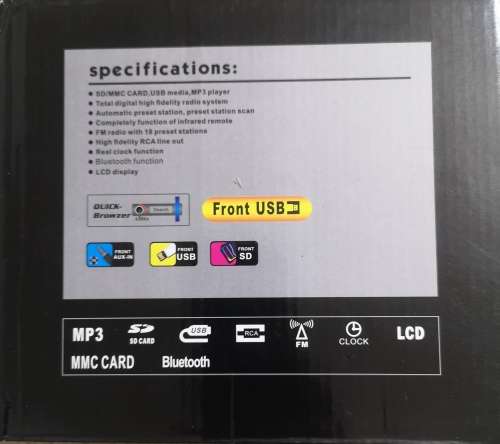 CAR USB Bluetooth RADIO with AUX-MP3-FM-USB-SD Card with control panel