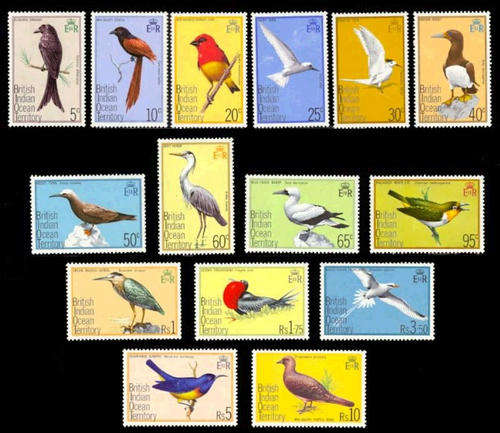 British Indian Ocean Territory (BIOT), 1975, Sc63-77(15), Bird Stamps