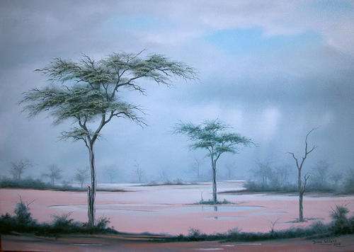 DANE WILLERS Original Oil: August Rain. LOW LOW STARTING PRICE.