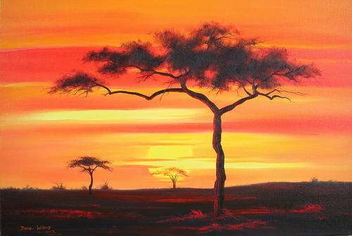 DANE WILLERS Original Oil: Sunset.