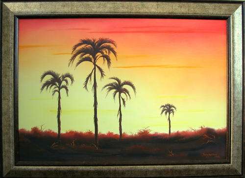 DANE WILLERS Original Oil:Okavango Sunset VERY LARGE !! Gallery Price R 8500.00. DON'T MISS OUT !!