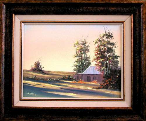 DANE WILLERS Original: Dawn over Farmstead. Framed. Gallery Price: R5800.00