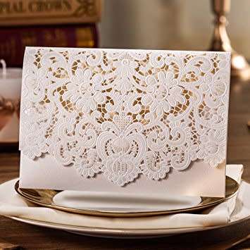 Laser cut Invitations Pack of 10