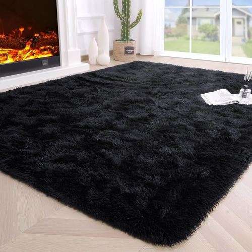 Black Fluffy Carpet