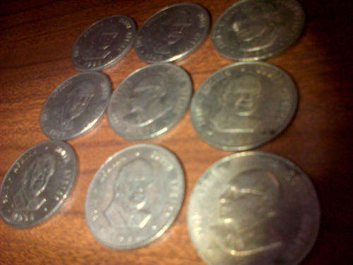 9 SOUTH AFRICAN R1 COIN WITH PRESIDENTS FACES
